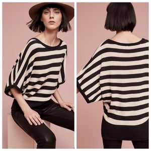 Moth Athropologie Black Ivory Rhea Dolman Sweater